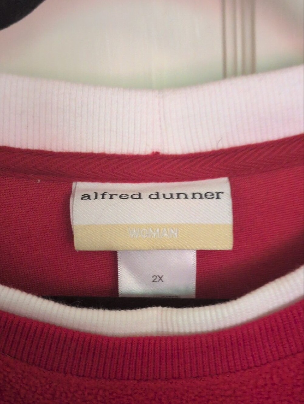 Alfred Dunner Red Sweatshirt with White Trim - Picture 2 of 4